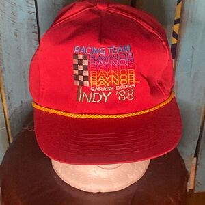 Vintage 1988 Indy 500 Raynor Garage Doors rope hat snapback red Derek Daly